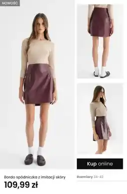 Top Secret Bordo spódniczka z imitacji skóry oferta