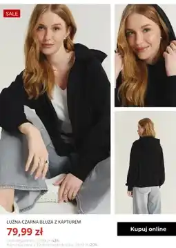 Greenpoint Luźna czarna bluza z kapturem Greenpoint oferta