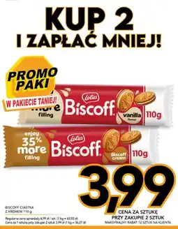 Kupiec Ciastka z kremem Biscoff vanilla flavour Lotus oferta