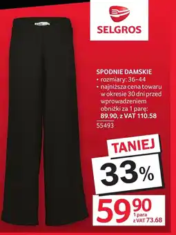 Selgros Spodnie damskie Selgros oferta