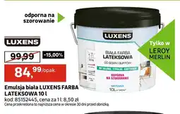 Leroy Merlin Emulsja biała Luxens farba lateksowa oferta