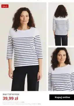 Greenpoint Biały top w paski Greenpoint oferta
