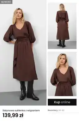 Top Secret Satynowa sukienka z wiązaniem oferta