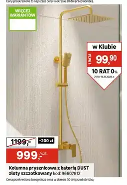 Leroy Merlin Kolumna prysznicowa z baterią Dust złoty szczotkowany oferta
