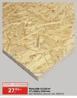 Leroy Merlin Płyta OSB-3 3,125 m² 17x2500x1250 mm oferta