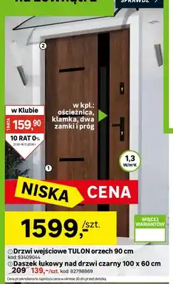 Leroy Merlin Drzwi wejściowe Tulon orzech 90 cm oferta