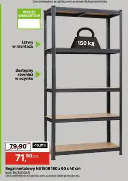 Leroy Merlin Regał metalowy NU150B 180x90x40 cm oferta