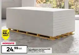 Leroy Merlin Płyta gipsowo-kartonowa Gkb 2000x1200x12,5 mm Norgips oferta
