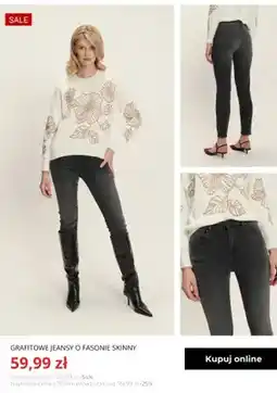 Greenpoint Grafitowe jeansy o fasonie skinny Greenpoint oferta