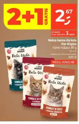 Dealz Mokra karma dla kota kawałki w sosie z cielęciną i jagnięciną Pan Mięsko oferta