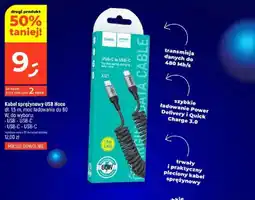 Dealz Kabel sprężynowy USB-C - USB-C Hoco oferta