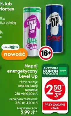 Żabka Napój energetyczny Level Up Zero Aloe Grape oferta