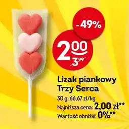 Żabka Lizak piankowy Trzy Serca oferta