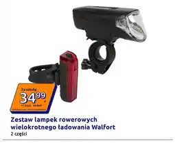 Action Zestaw lampek rowerowych wielokrotnego ładowania Walfort oferta