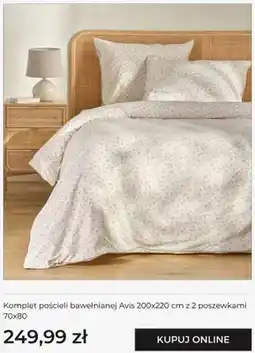 Home&You Komplet pościeli bawełnianej Avis 200x220 cm z 2 poszewkami 70x80 home & you oferta