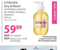 Hebe Szampon do włosów nawilżający dodający objętości Airy & Moist Citruspa oferta