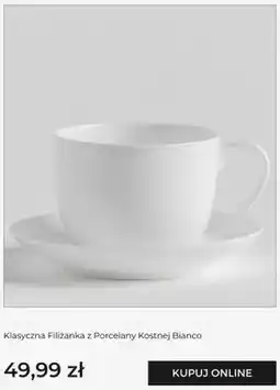 Home&You Klasyczna filiżanka z porcelany kostnej Bianco oferta
