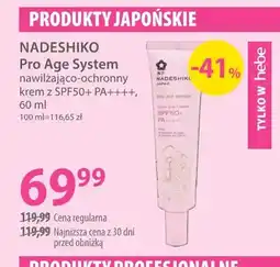 Hebe Nawilżająco-ochronny krem z SPF50+ PA++++ Nadeshiko Pro Age System oferta