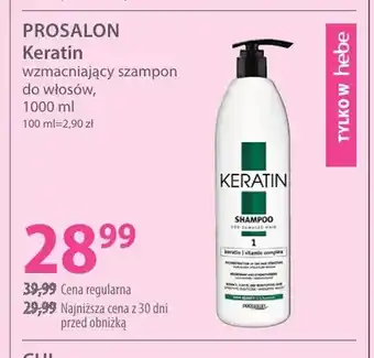 Keratin wzmacniający szampon do włosów Prosalon