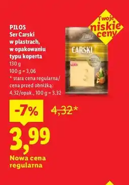 Lidl Ser Carski w plastrach w opakowaniu typu koperta Pilos oferta