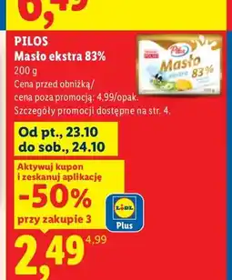 Lidl Masło ekstra Pilos 83% oferta