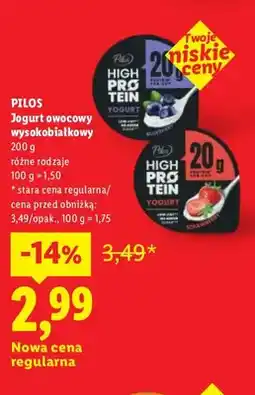 Lidl Jogurt owocowy wysokobiałkowy Pilos oferta