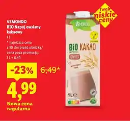 Lidl BIO Napój owsiany kakaowy Vemondo oferta