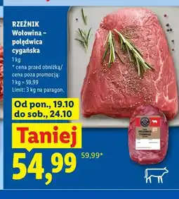 Lidl Wołowina polędwica cygańska Rzeźnik oferta