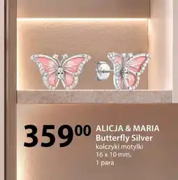 Hebe Kolczyki motylki 16x10 mm Alicja & Maria Butterfly Silver oferta