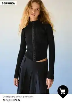 Bershka Dopasowany sweter z haftkami Bershka oferta