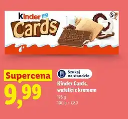 Lidl Wafelki z kremem Kinder Cards oferta