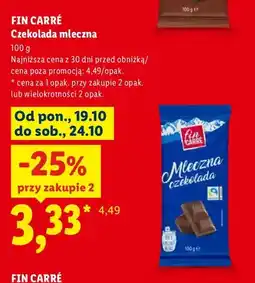 Lidl Czekolada mleczna Fin Carré oferta