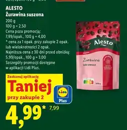 Lidl Żurawina suszona Alesto oferta