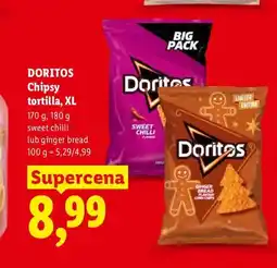 Lidl Chipsy tortilla XL Doritos sweet chilli oferta