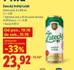 Lidl Piwo Žatecký Světlý Ležák 8-pak oferta