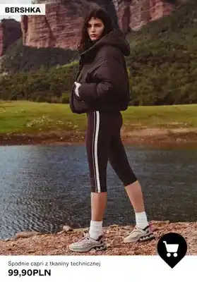 Spodnie capri z tkaniny technicznej Bershka