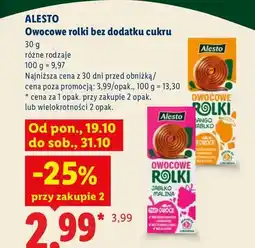 Lidl Owocowe rolki bez dodatku cukru jabłko malina Alesto oferta