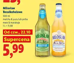 Lidl Piwo bezalkoholowe Miłosław yerba mate & marakuja oferta