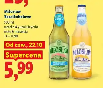 Lidl Piwo bezalkoholowe Miłosław yerba mate & marakuja oferta