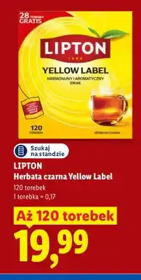 Lidl Herbata czarna Yellow Label Lipton oferta