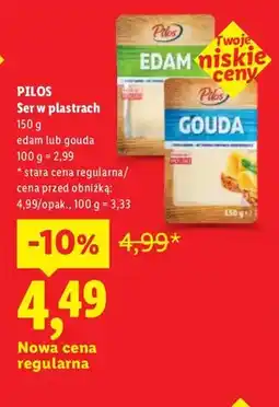 Lidl Ser edam w plastrach Pilos oferta