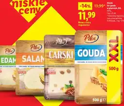 Lidl Ser gouda w plastrach XXL Pilos oferta