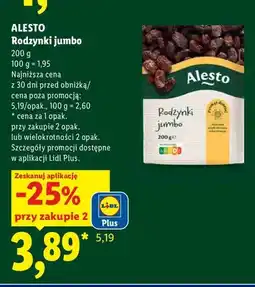 Lidl Rodzynki jumbo Alesto oferta