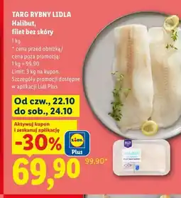 Lidl Halibut filet bez skóry Targ Rybny Lidla oferta