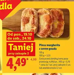 Lidl Pinsa margherita z serem gouda oferta