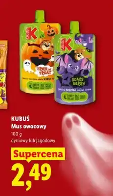 Lidl Mus owocowy jagodowy Kubuś oferta