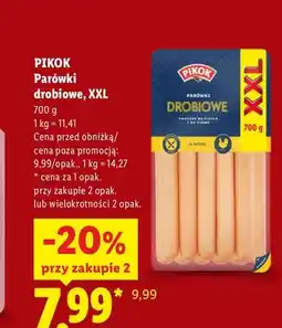 Lidl Parówki drobiowe XXL Pikok oferta