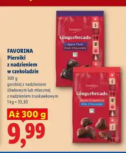Lidl Pierniki z nadzieniem w czekoladzie gorzkiej z nadzieniem śliwkowym Favorina oferta