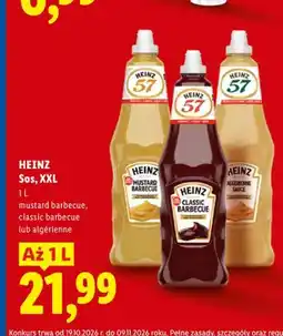 Lidl Sos XXL mustard barbecue Heinz oferta