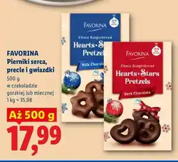 Lidl Pierniki serca, precle i gwiazdki w czekoladzie mlecznej Favorina oferta